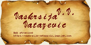 Vaskrsija Vatazević vizit kartica